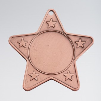 Star Shaped Medal (Takes 2.5cm centre)  Bronze