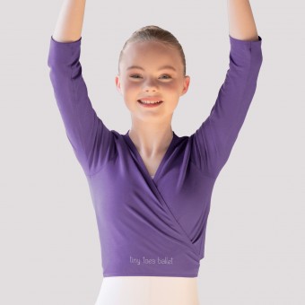 Tiny Toes Cotton/Poly X Over Cardigan 3/4 Sleeves (Lavender)