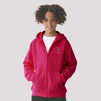 Tiny Toes Child Zipped Hoodie (Hot Pink)