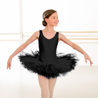 1st Position (MTO) Tutu Skirt on Pants (8 Layers) (Black)