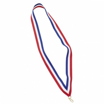 Medal Ribbon Pack of 10 Red/White/Blue