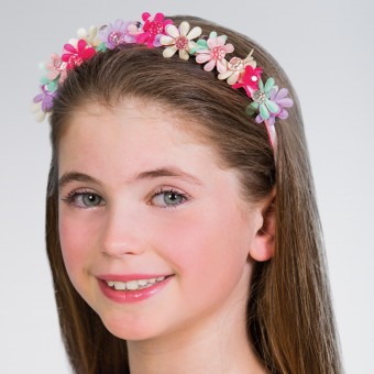 Diadema floral con gemas