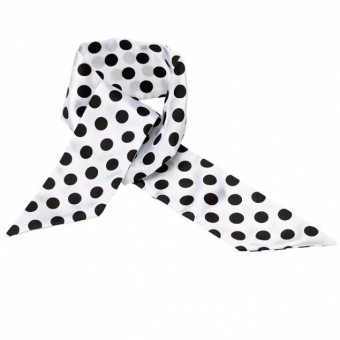 Satin Neck Sash White With Black Spots