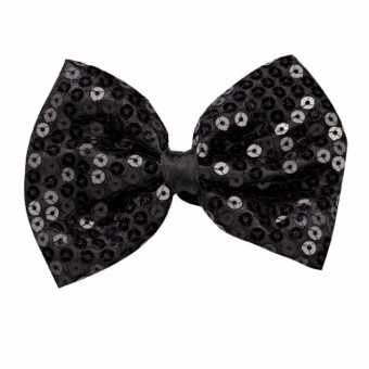 Black Sequin Bow Tie