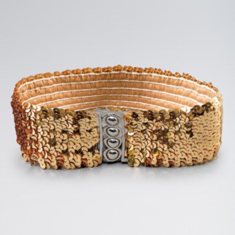 Gold Stretch Sequin Belt