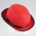 Felt Bowler Hat Red with Black Trim