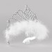 Tiara with White Marabou