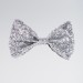 Glitter Bow Tie Silver